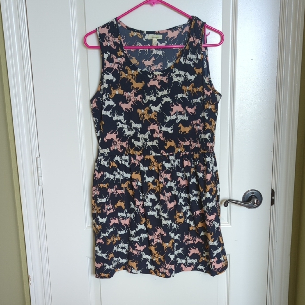 Cute Navy Porridge Equestrian Dress